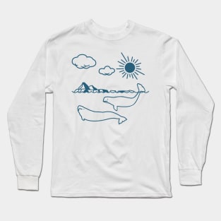 Beluga whale, Whale, Ocean, Sunset, Mammal, Sun Long Sleeve T-Shirt